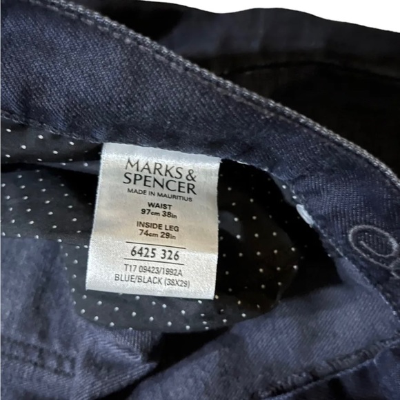 Marks And Spencers Autograph Dark Blue Jeans W38 L39 Straight Leg Slim Fit Mens - Picture 3 of 10
